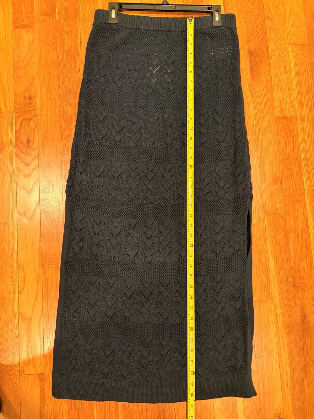 NWT Splendid Navy Knit Maxi Skirt Textured Pattern M - Picture 10 of 10